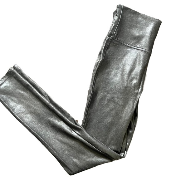 SPANX BLACK FAUX LEATHER HIGH WAISTED FULL LENGTH LEGGING SIZE SMALL - Picture 5 of 10